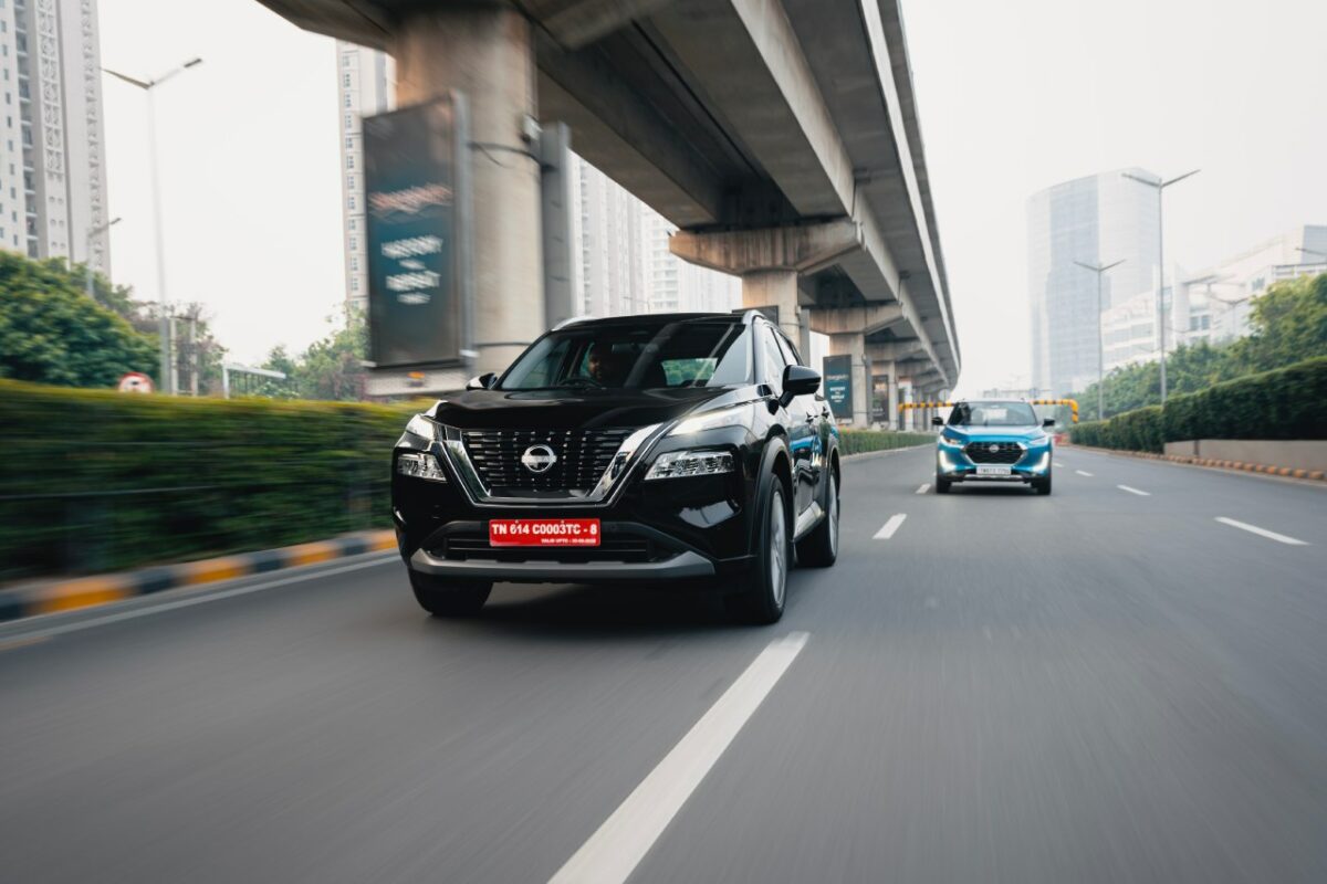 New Nissan X trail Review Image Front Action Shot Magnite in Background Car Blog India New Nissan X trail Review Image Front Action Shot Magnite in Background